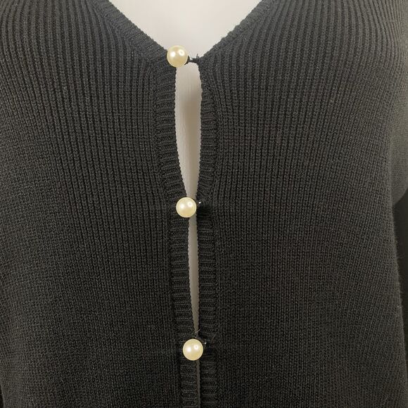 Scotch & Soda Women’s Black Melange Pearl Button V-neck Cardigan Sweater Sz L - Picture 3 of 8